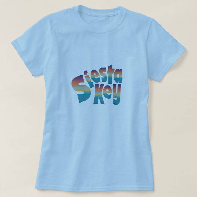 Siesta Key in den Farben von Sonnenuntergang T-Shirt (Design vorne)