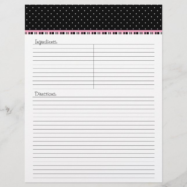 Siesta Motel Recipe Letterhead - TBA (Vorderseite)