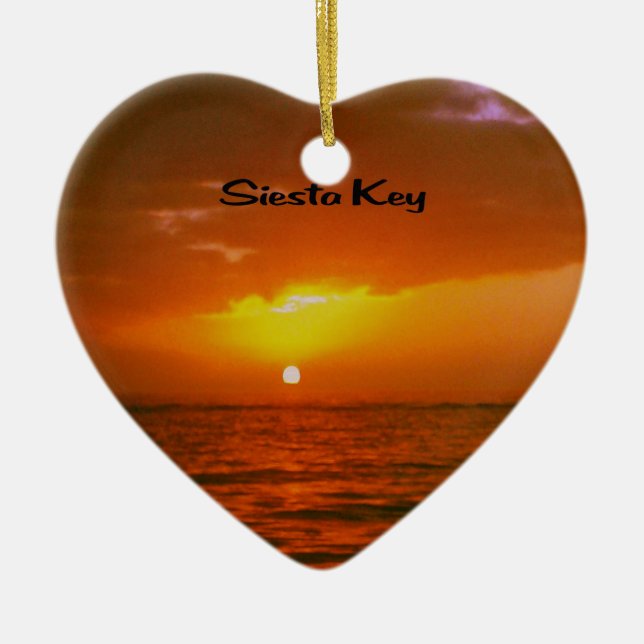 Siesta-Schlüsselstrand Keramik Ornament (Vorne)