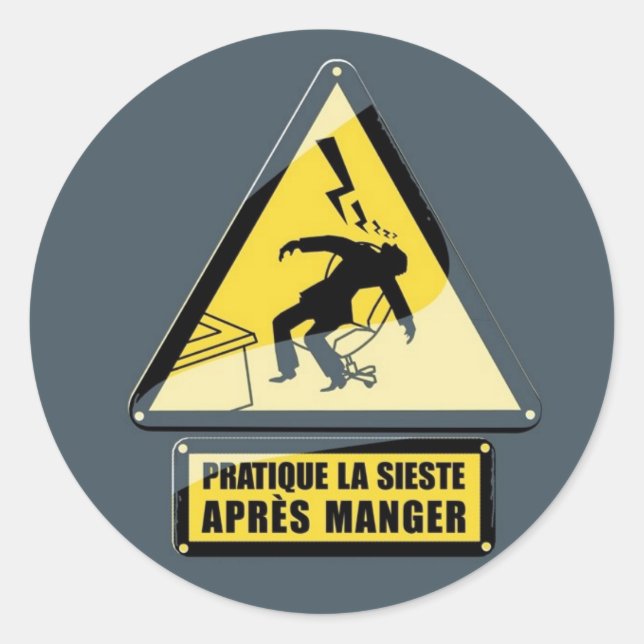 Sieste Runder Aufkleber (Vorderseite)