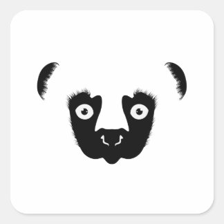 Sifaka Face Silhouette Quadratischer Aufkleber