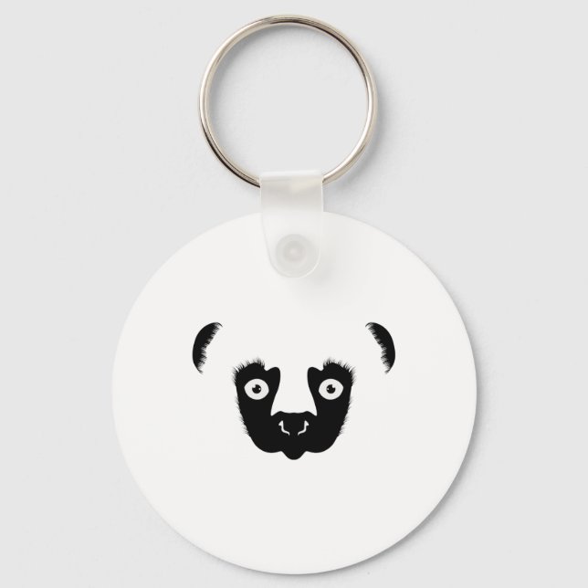 Sifaka Face Silhouette Schlüsselanhänger (Vorderseite)