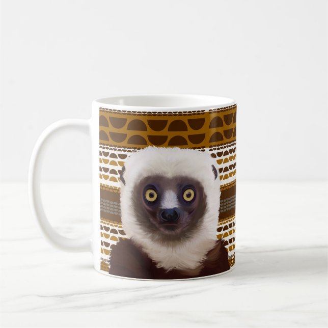 Sifaka Lemur Madagascar Wildlife Kaffeetasse (Links)