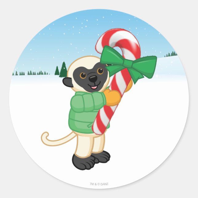 Sifaka Lemur Runder Aufkleber (Vorderseite)