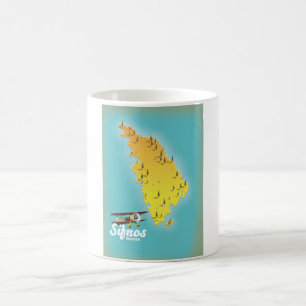 Sifnos Griechenland-Retrokarte Kaffeetasse
