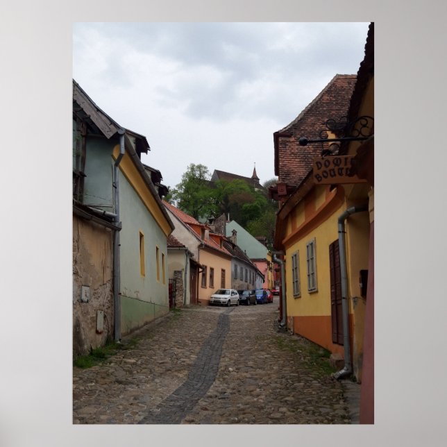 Sighisoara Mittelalterliche Stadt Siebenbürgen Pos Poster (Vorne)
