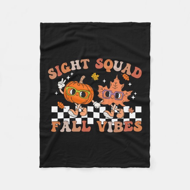 Sight Squad Fall Vibes Pumpkin Fall Leaf Herbst Op Fleecedecke (Vorderseite)