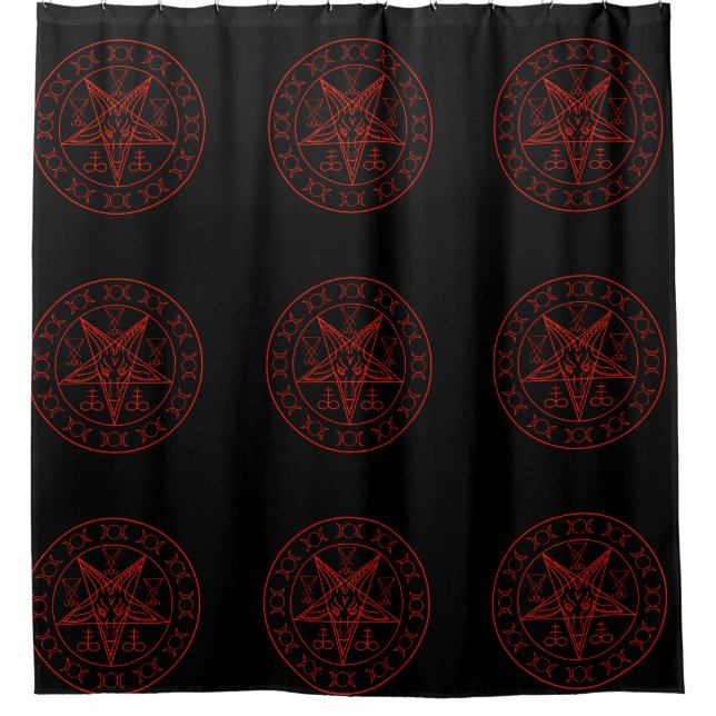 Sigil Baphomet dreifachen Mondes und sigil von Duschvorhang (Vorderseite)