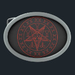 Sigil Baphomet dreifachen Mondes und sigil von Ovale Gürtelschnalle<br><div class="desc">Sigil Baphomet dreifachen Mondes und sigil von lucifer

Roter Baphomet Pentagram,  baphomet Ziege,  goth Geschenke für ihn,  goth Geschenke für sie,  satanische feministische Kirche des satan Zaubers,  Witchery,  Hexerei</div>