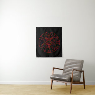Sigil Baphomet dreifachen Mondes und sigil von Wandteppich