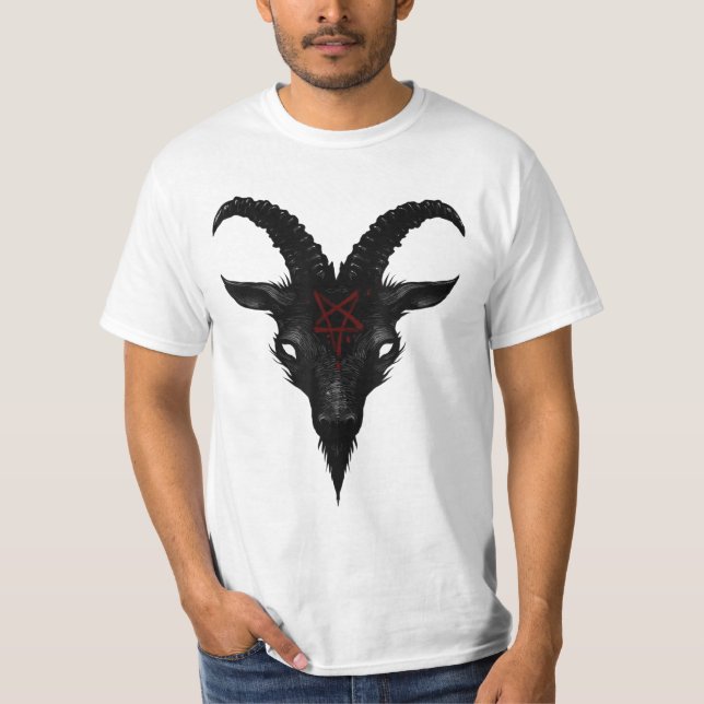 Sigil of Baphomet Goat of Mendes Satan Dark Goth P T-Shirt (Vorderseite)