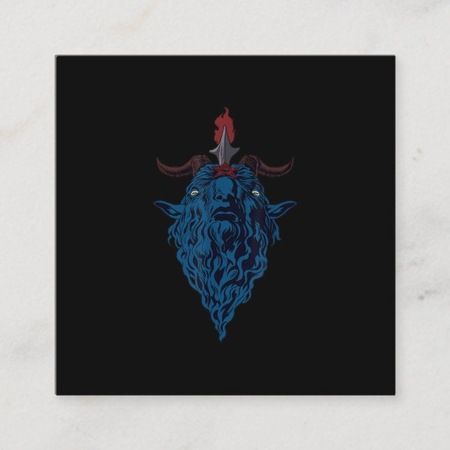 Sigil Of Baphomet Goat Of Mendes Satan Dark Goth Quadratische Visitenkarte (Vorderseite)