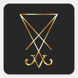 Sigil von Lucifer- A Symbol von Satanism Quadratischer Aufkleber