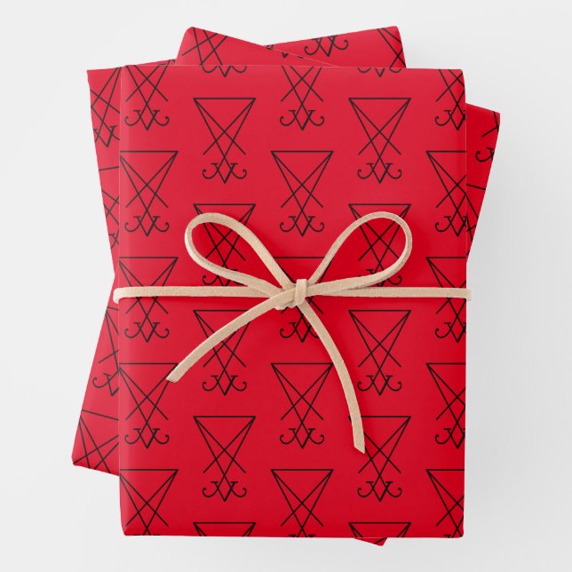 Sigil von Lucifer Wrapping Paper Sheets Geschenkpapier Set (Beispiel)