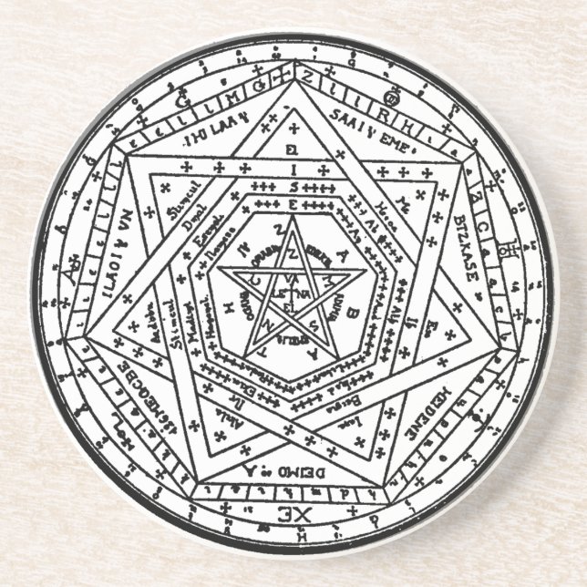 Sigillum Dei Aemeth (das sigil von Dei Ameth, Sandstein Untersetzer (Vorne)