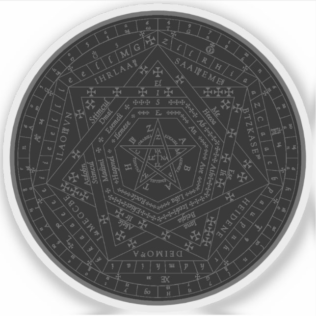 Sigillum Dei Aemeth (grau) Aufkleber (Vorderseite)