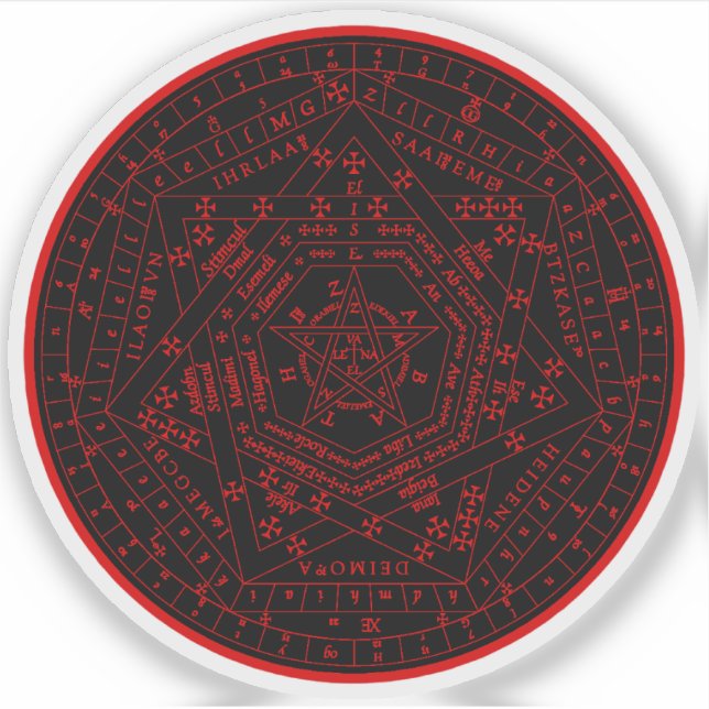 Sigillum Dei Aemeth (rot) Aufkleber (Vorderseite)