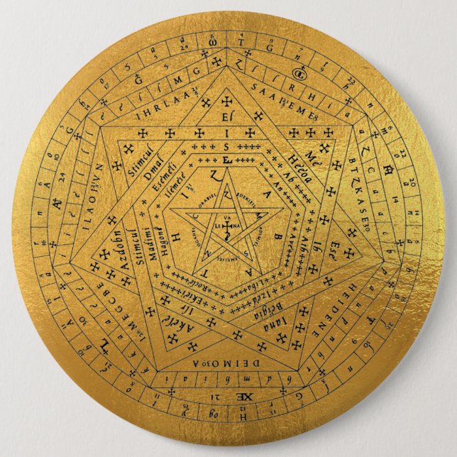 Sigillum Dei Siegel of God Angelic John Dee Diagra Button (Vorderseite)