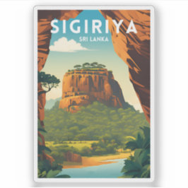 Sigiriya Traditionelles Reiseplakat Aufkleber