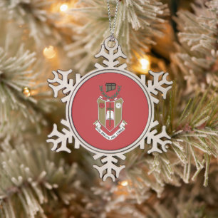 Sigma Alpha Iota Musik-Schwesternschaft-Wappen Schneeflocken Zinn-Ornament