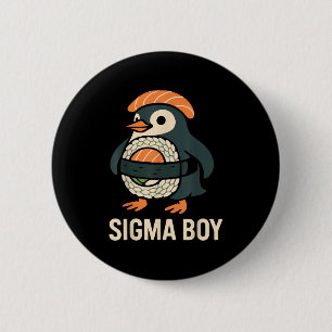 Sigma Boy Italian Brainrot Funny Meme Penguin Button