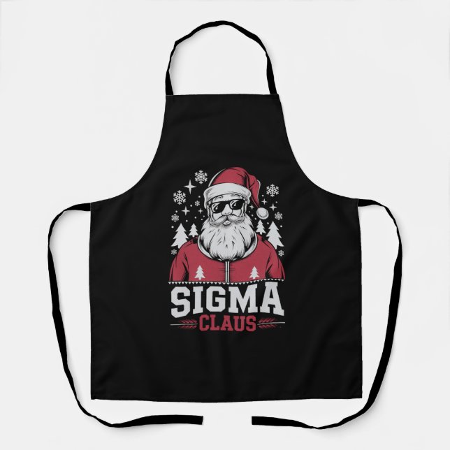 Sigma Claus Cool Santa Christmas Rizzler Meme Schürze (Vorderseite)