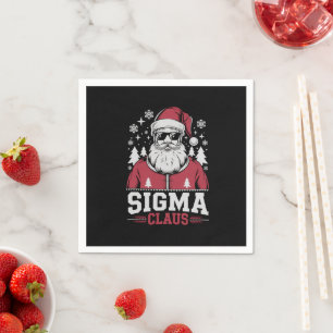 Sigma Claus Cool Santa Christmas Rizzler Meme Serviette