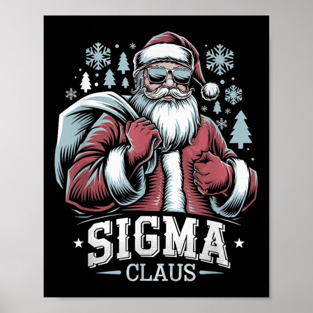 Sigma Claus Cool Santa Funny Christmas Rizz Rizzle Poster (Vorne)
