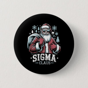 Sigma Claus Cool Santa Funny Christmas Rizzz Rizze Button