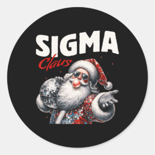 Sigma Claus Cool Santa Funny Weihnachten Weihnacht Runder Aufkleber