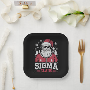 Sigma Claus Cooler Santa Weihnachten Rizz Rizzler  Pappteller