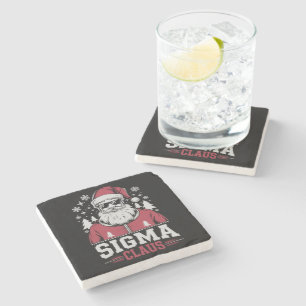 Sigma Claus Cooler Santa Weihnachten Rizz Rizzler Steinuntersetzer