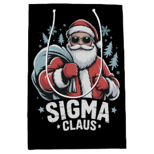 Sigma Claus cooler Weihnachtsmann lustiger Xmas Ri Mittlere Geschenktüte