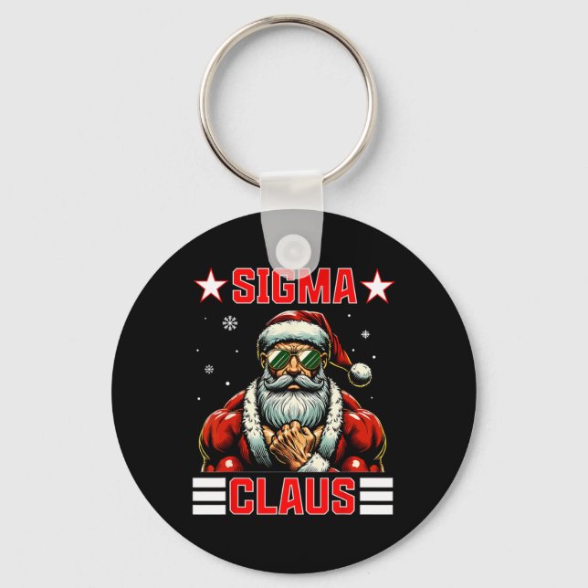 Sigma Claus Funny Christmas Santa Rizz Middle Scho Schlüsselanhänger (Vorderseite)