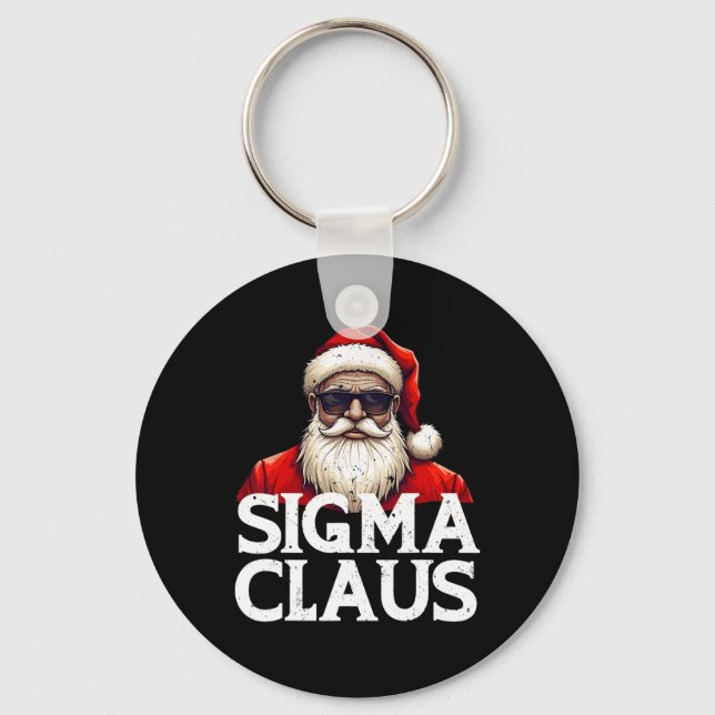 Sigma Claus Santa Funny Christmas Rizz Schlüsselanhänger (Vorderseite)