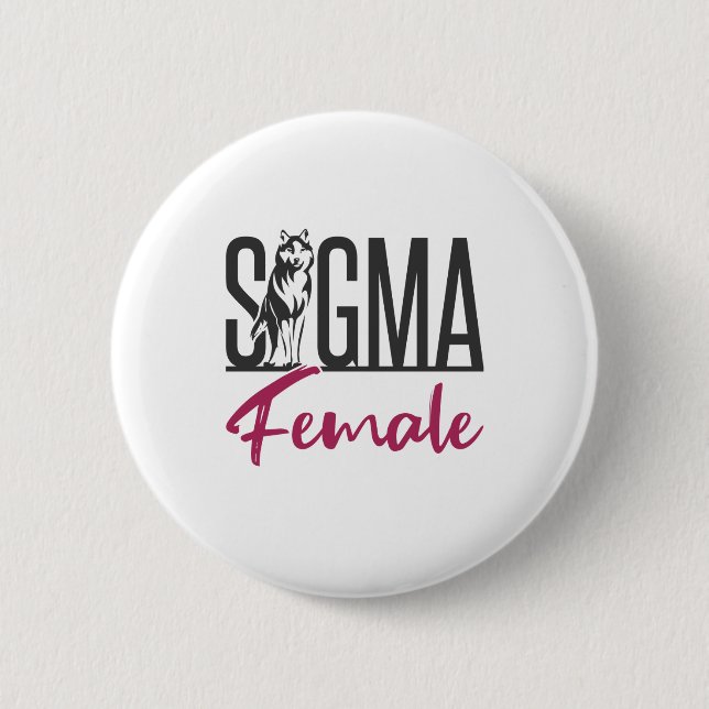 Sigma Female Lone Wolf Button (Vorderseite)