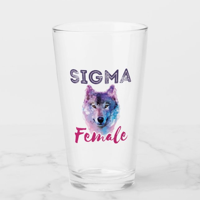 Sigma Female Wolf Lone Loner Meme Glas (Vorderseite)