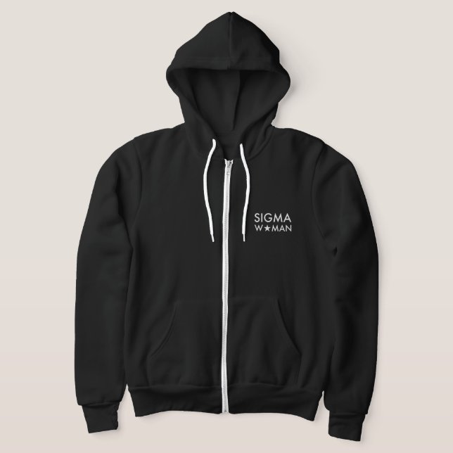 Sigma Frau Mindset Statement Schwarz Hoodie (Ablage )