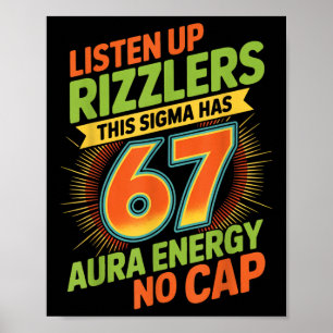 Sigma hat 67 Aura Nummer 67 Aura Farming Eiscreme Poster