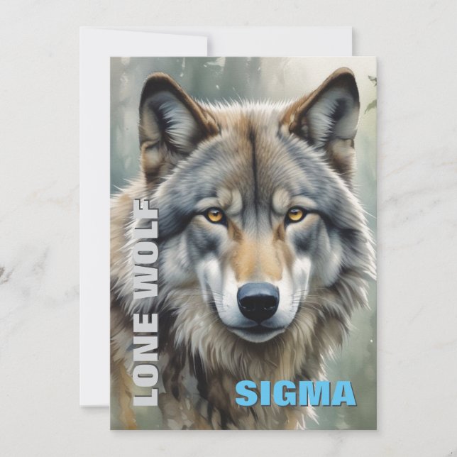 Sigma Male Lone Wolf Feiertagskarte (Vorderseite)