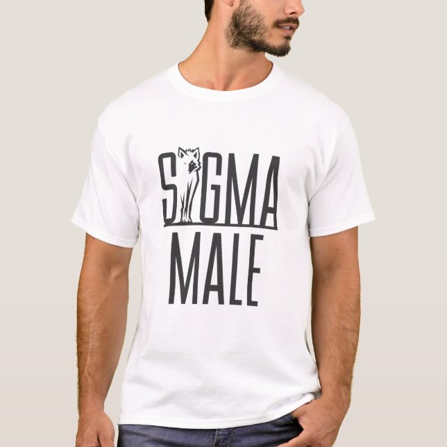 Sigma Male Wolf Lone Loner Meme T-Shirt (Vorderseite)