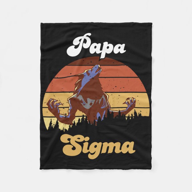 Sigma Papa Wolf Match Tribe Wolves Camping Pack Fa Fleecedecke (Vorderseite)