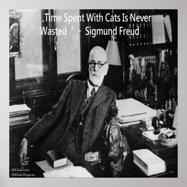 Sigmund Freud Au Bureau & Cat Cat Cat Poster (Devant)