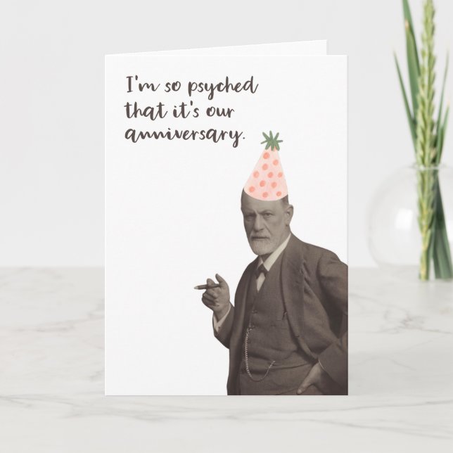 Sigmund Freud Funny Anniversary Karte (Vorderseite)