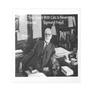 Sigmund Freud in seinem Büro & Lustige Katzen-Noti Notizblock