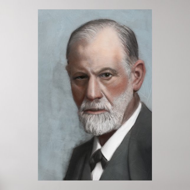 Sigmund Freud Psychologin Art Portrait Poster (Vorne)