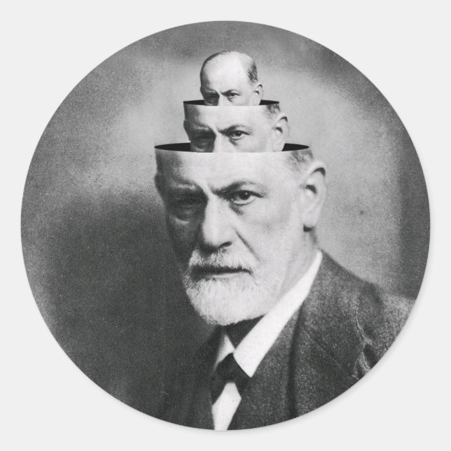Sigmund Freud Runder Aufkleber (Vorderseite)