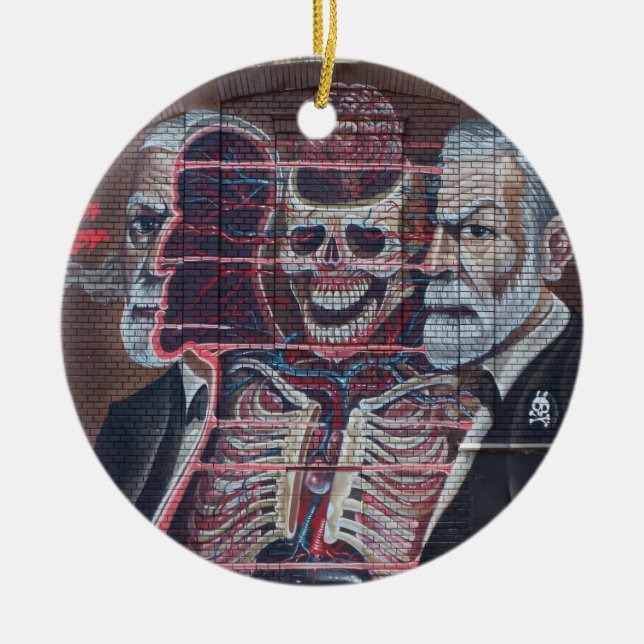 Sigmund Freud Street Art Keramikornament (Vorne)