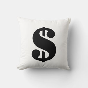 Sign-Dollar Einfache Schablonenschrift Kissen