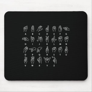 Sign Language Alphabet Deaf Mute ASL Deaf Awarenes Mousepad